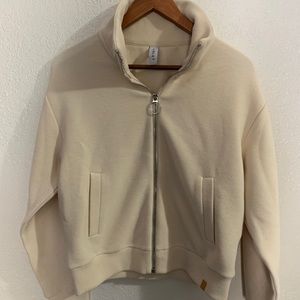 Varley zip up bloom wood in oat milk